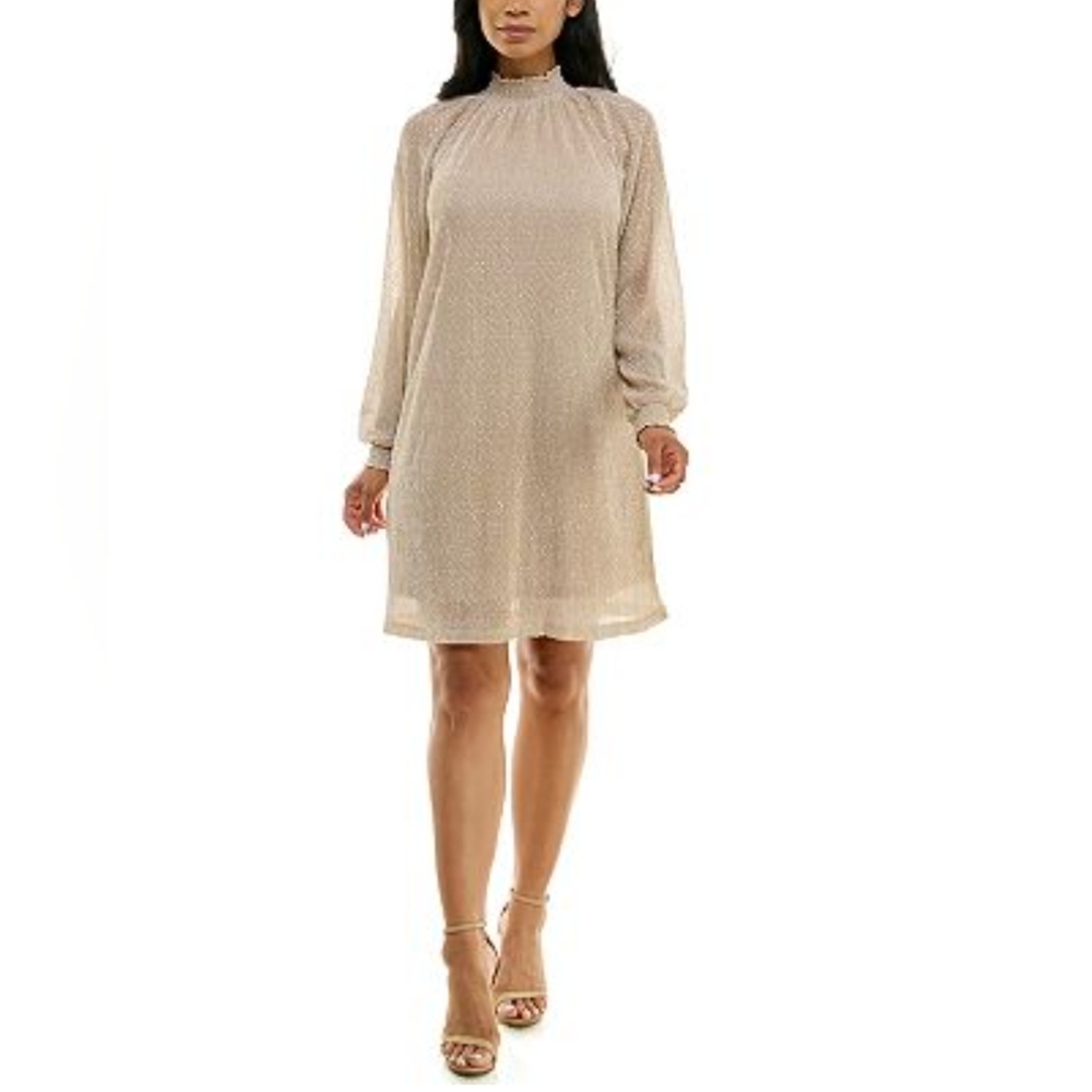 💚 NWT Nina Leonard Gold Party Dress